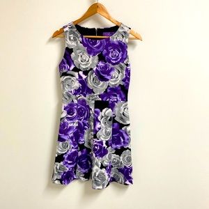 A line Jolie purple floral print mini dress 🌹
